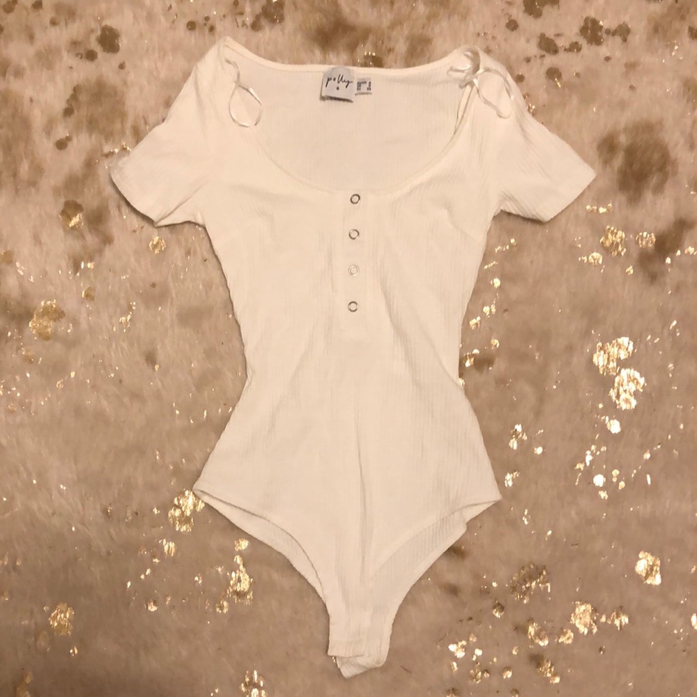 White button bodysuit